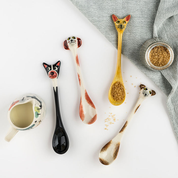 Handmade Ceramic Dog Spoons by Hannah Turner