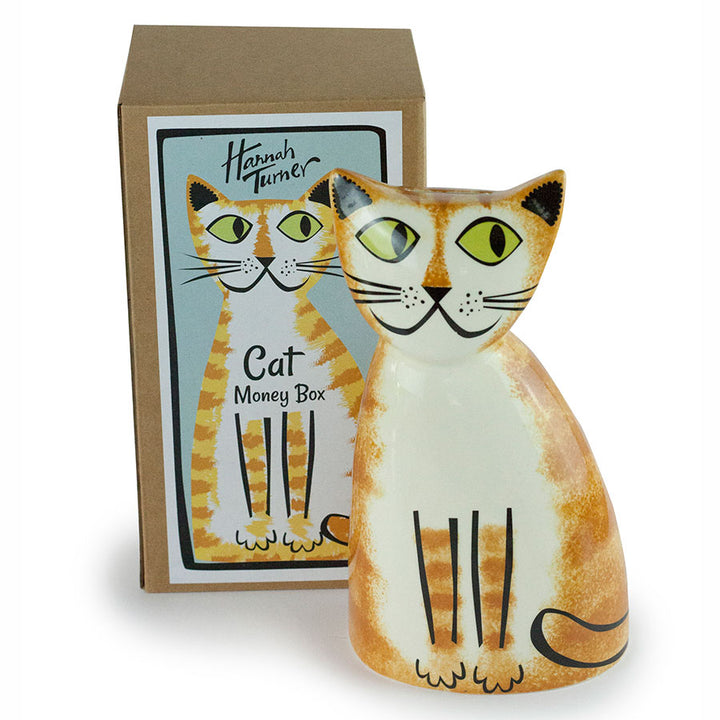 Handmade Ceramic Ginger Cat Money Box by Hannah Turner
