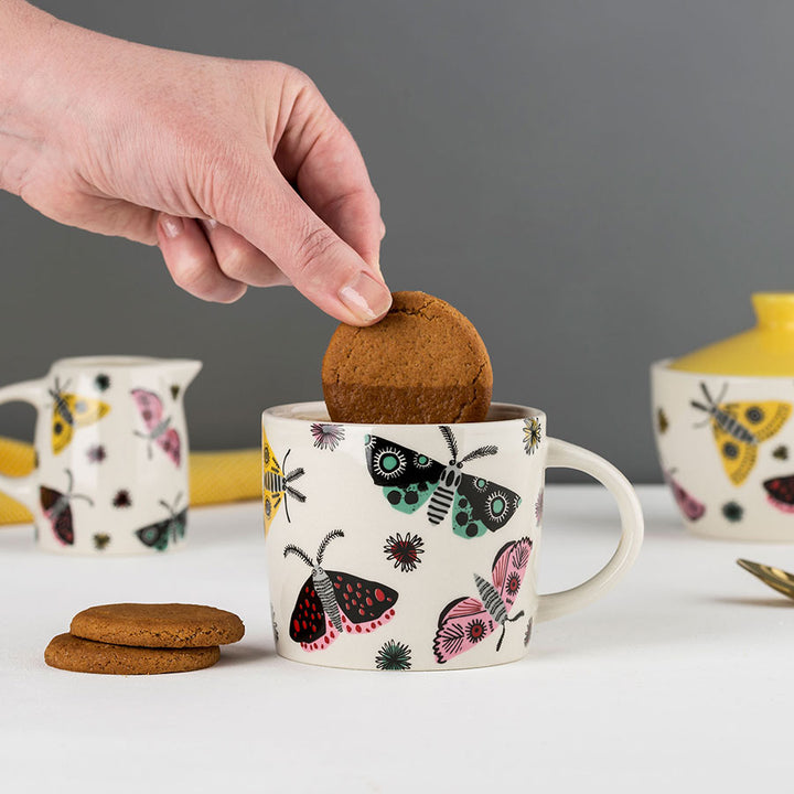 Handmade Ceramic Moth Mug by Hannah Turner
