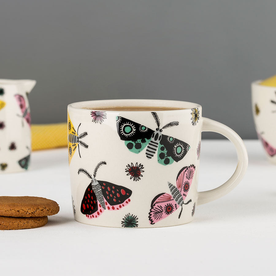Handmade Ceramic Moth Mug by Hannah Turner