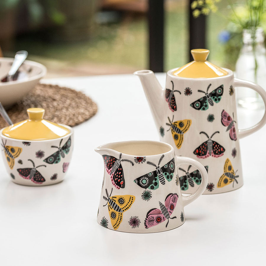 Handmade Ceramic Moth Sugar Pot with Lid by Hannah Turner