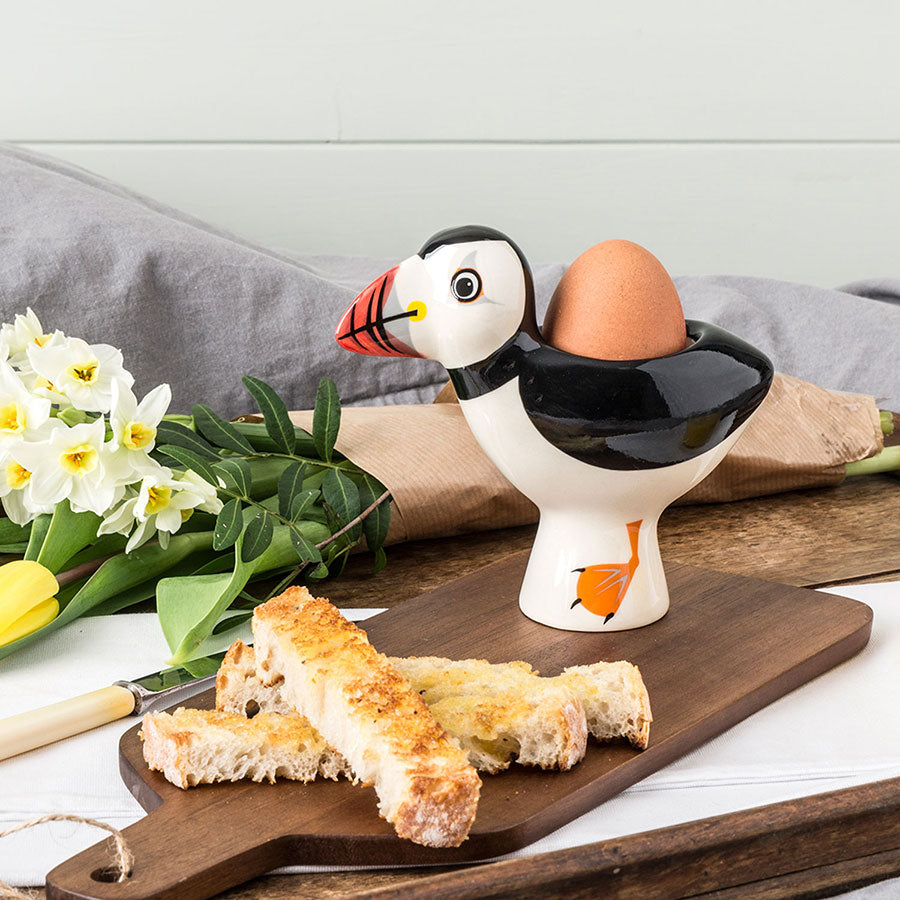 Handmade Ceramic Puffin Egg Cup by Hannah Turner
