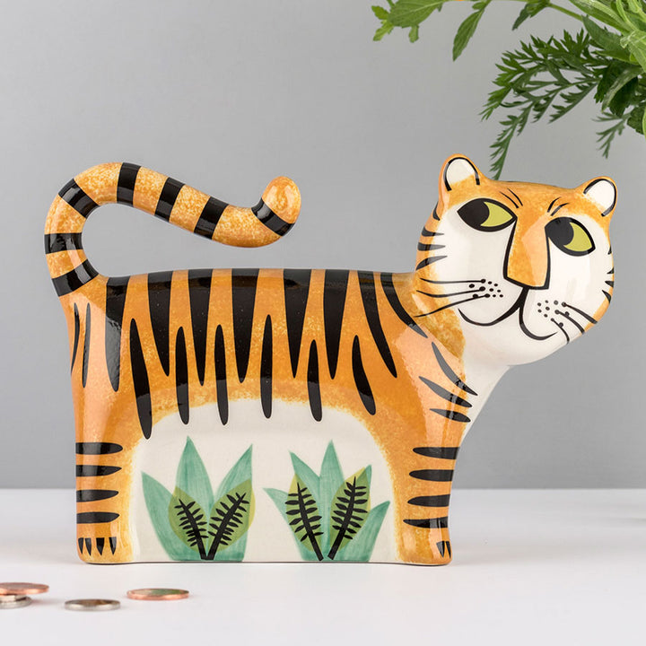 Handmade Ceramic Tiger Money Box by Hannah Turner