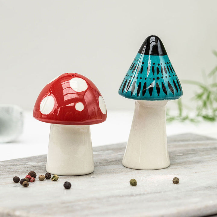 Handmade Ceramic Toadstool Salt and Pepper Shakers by Hannah Turner