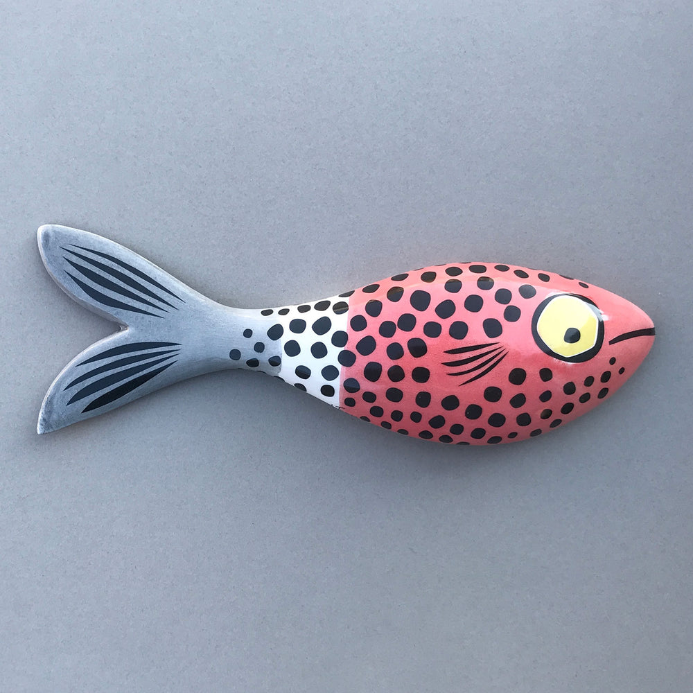 Handmade Ceramic Red Fish with Spots by Hannah Turner