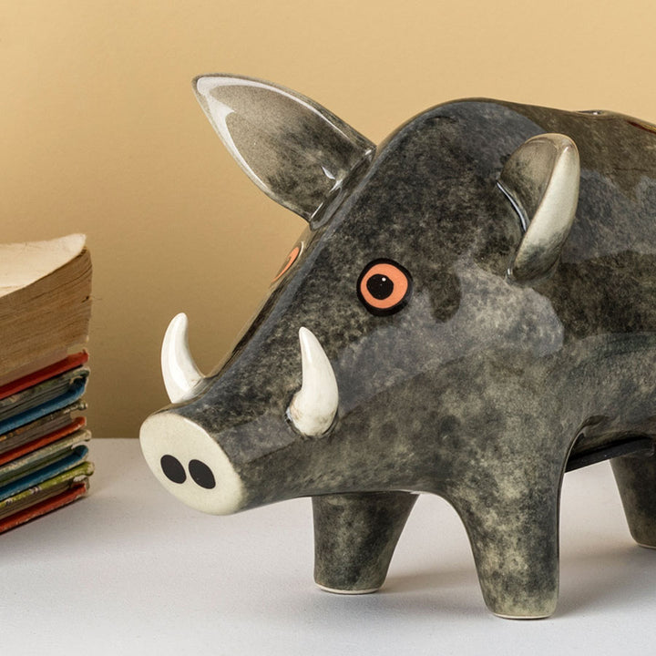 Handmade Ceramic Wild Boar Money Box by Hannah Turner